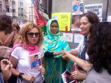 Dirigentes de IUC muestran su apoyo a la saharaui (Foto TA)