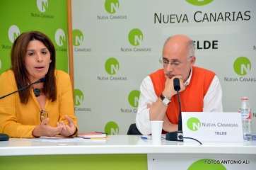 Antonio Morales, en un acto celebrado en la sede de Nueva Canarias en Telde (Foto Antonio Alí)