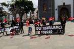 Tercer día de protesta de los trabajadores de Fomentas para exigir el pago de sus salarios (Foto TA)