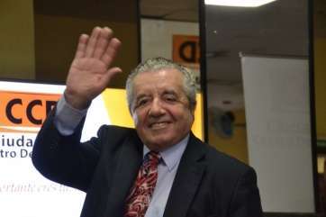 Lorenzo Olarte en Telde, en el acto de presentación del CCD en La Fraternidad (Foto Antonio Alí)