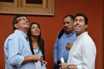 Los líderes de los cuatro partidos que integran el nuevo Gobierno de Telde, tras la firma del pacto (Foto TA)