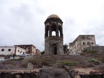 Imagen histórica del templete del Lazareto de Gando (Foto TA)