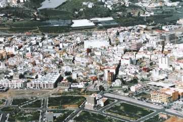 Vista aérea del casco de Telde (Foto TA)