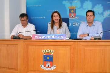 Imagen de archivo de Juan Francisco Artiles, Carmen Hernández y Alejandro Ramos en una rueda de prensa (Foto TA)