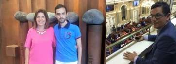 La alcaldesa con Santi González, miembro de su partido, y el concejal nacionalista Pablo Rodríguez (Foto TA)