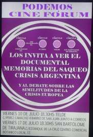 Cartel del cine fórum organizado por el círculo de Podemos en Telde (Foto TA)