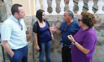 Ediles del Gobierno, esta mañana en Taliarte (Foto TA)