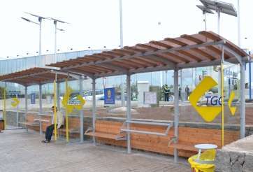 Imagen de archivo de una marquesina de última generación instalada en el Cruce de Melenara, en uno de los márgenes de la GC-1 (Foto TA)