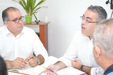 Momento de la reunión de representantes de Telde e Ingenio (Foto TA)