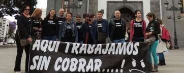 Imagen de archivo de trabajadores de Gestel durante una protesta en San Juan (Foto TA)