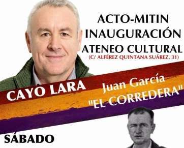 Cartel anunciador de la presencia de Lara en Telde (Foto TA)