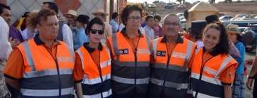 Miembros de la Agrupación de PC de Telde, entre ellos Francisco Melián (2Âº por la derecha), el componente más antiguo (Foto Antonio Alí)
