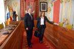 Encuentro de Carmen Hernández con el alcalde de la capital grancanaria (Foto Acfi Press)
