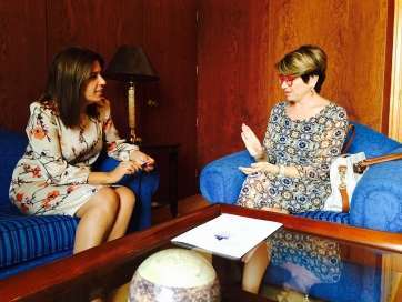 Hernandez y Gil, esta mañana durante el encuentro (Foto TA)