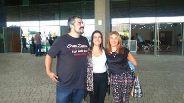 Saraiba Leal (c.), esta mañana en la Ciudad de la Justicia de Las Palmas de Gran Canaria (Foto TA)