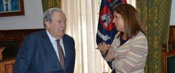 Jerónimo Saavedra y Carmen Hernández, hoy, en San Juan (Foto TA)