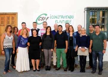 Miembros de la plancha electoral del CSI-F para las próximas elecciones sindicales en el Ayuntamiento de Telde (Foto TA)