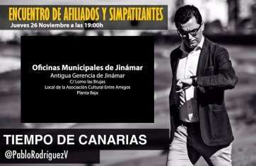 Cartel promocional del encuentro de Rodríguez con sus seguidores (Foto TA)