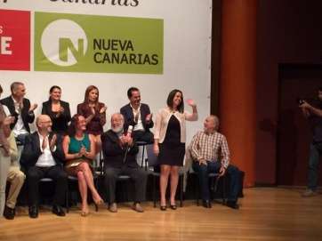 Saraiba Leal, en el acto del pasado sábado de presentación de las candidaturas de la alianza PSOE-NC (Foto TA)