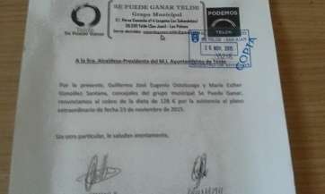 Escrito de Se Puede Ganar renunciado a las dietas (Foto TA)