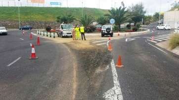 Aspecto que presenta la zona frente a Makro y Decathlon donde se ha actuado (Foto TA)