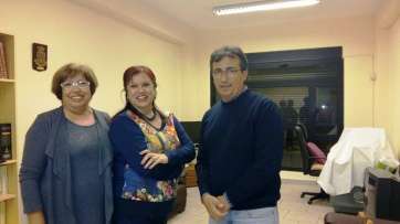 Visita de Dávila (i.) y Artiles (d.) a Roque Azucarero (Foto TA)