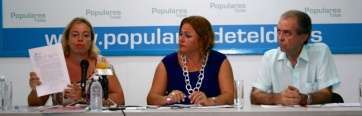 Imagen de archivo de una comparecencia pública de los tres ediles del PP de Telde (Foto TA)