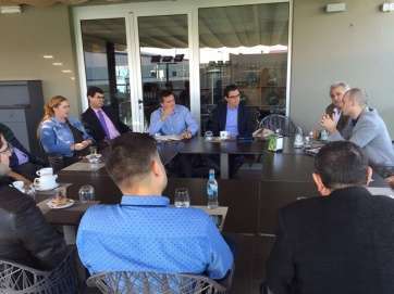 Reunión de Rodríguez, Cabrera y Mendoza en Melenara (Foto TA)