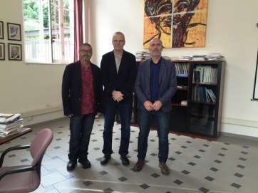 Gregorio Viera, con Antonio Falcón y Antonio Marcelino Santana (Foto TA)