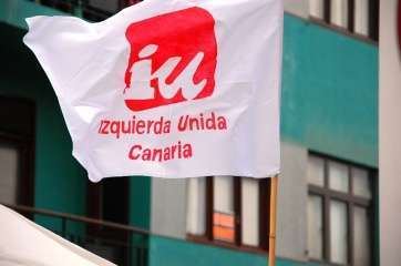 Banderola de Izquierda Canaria Unidad (Foto TA)