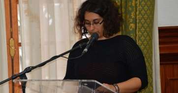 Davinia Santana, hoy, leyendo el manifiesto contra la violencia de género (Foto TA)