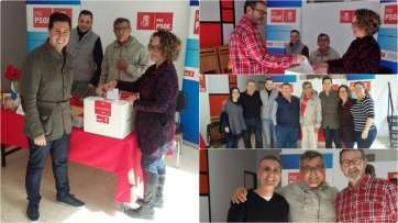 Diferentes momentos de la jornada vivida en la sede socialista de Telde en la votación del acuerdo con Ciudadanos (Foto TA)