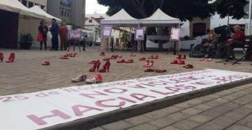 Performance reivindicativa del pasado 25-N (Foto TA)