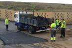 Obras de reposición del asfaltado en el camino de El Caracol a Lomo los Frailes (Foto TA)