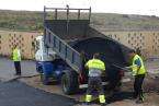 Obras de reposición del asfaltado en el camino de El Caracol a Lomo los Frailes (Foto TA)