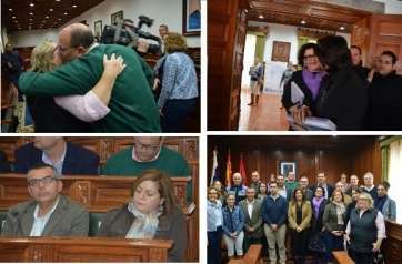 Cuatro instantáneas captadas hoy en la despedida (Foto TA)