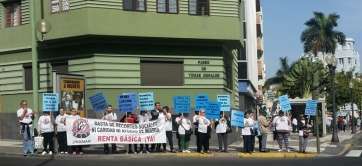 Momento de la protesta avanzada por TELDEACTUALIDAD (Foto TA)