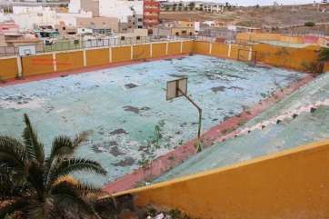 Estado de la cancha de Melenara (Foto IUC de Telde)