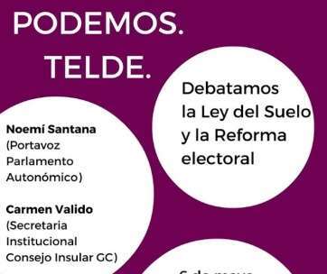 Cartel del acto de la organización morada (Foto TA)