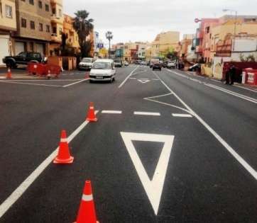 Cambios aplicados en la circulación en Lomo Cementerio (Foto TA)