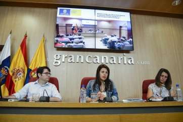 Minerva Alonso, este lunes dando cuenta de su gestión en el Cabildo de Gran Canaria (Foto Acfi Press)
