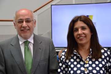 El presidente grancanario, Antonio Morales, junto a la alcaldesa de Telde, Carmen Hernández (Foto TA)