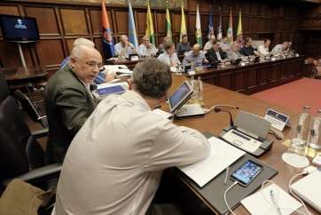 Un momento de la reunión de alcaldes por el IGTE (Foto TA)