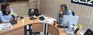 Evaristo Quintana, junto a Carmen Hernández en la Cadena Ser (Foto TA)