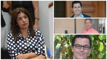 La alcaldesa y los ediles Alejandro Ramos, Gregorio Viera y Pablo Rodríguez (Foto TA)