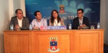 La alcaldesa compareció con sus socios para presentar la propuesta de Telde para los fondos del IGTE (Foto TA)