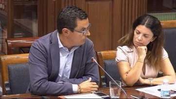 Pablo Rodríguez, en una comisión del Parlamento canario (Foto TA)