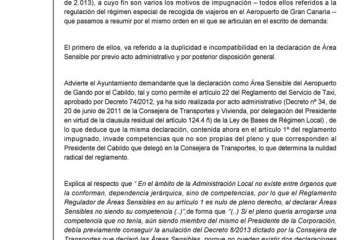 Sentencia del TSJC sobre el área sensible de Gando (Foto TA)