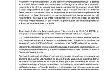 Sentencia del TSJC sobre el área sensible de Gando (Foto TA)