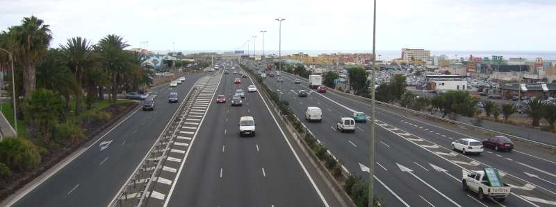 Tramo de la GC-1, a su paso por Telde (Foto TA)